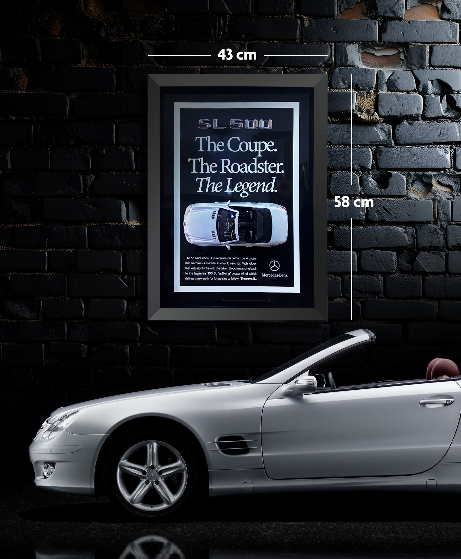 Mercedes-Benz SL 500 Üç Boyutlu Koleksiyon Tablo – Özel Baskı