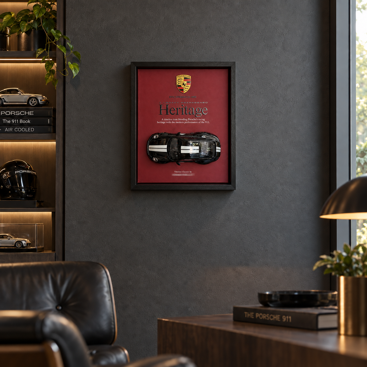 Porsche Heritage 1:18 Model 3D Koleksiyon Tablosu – 35x45 cm