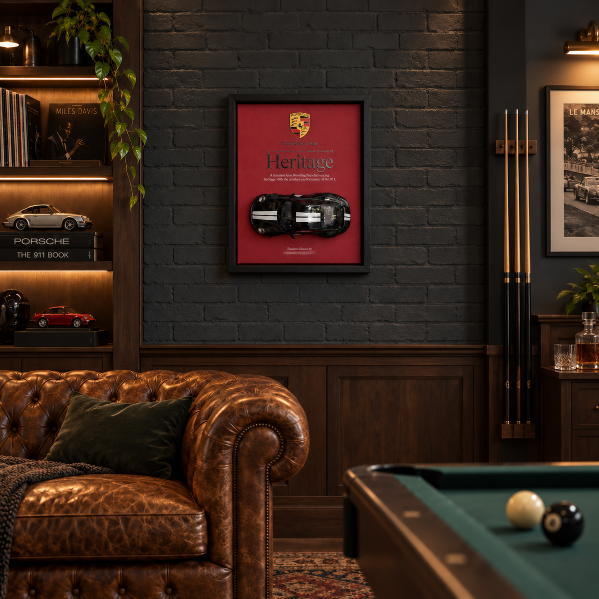 Porsche Heritage 1:18 Model 3D Koleksiyon Tablosu – 35x45 cm