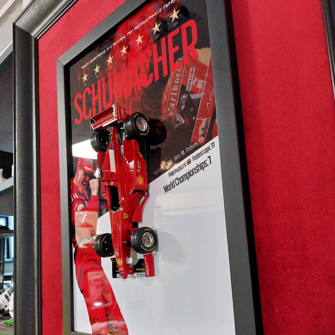 Michael Schumacher F1 Koleksiyon Tablo | 1:24 Ölçek Model Araç, Kadife Paspartu
