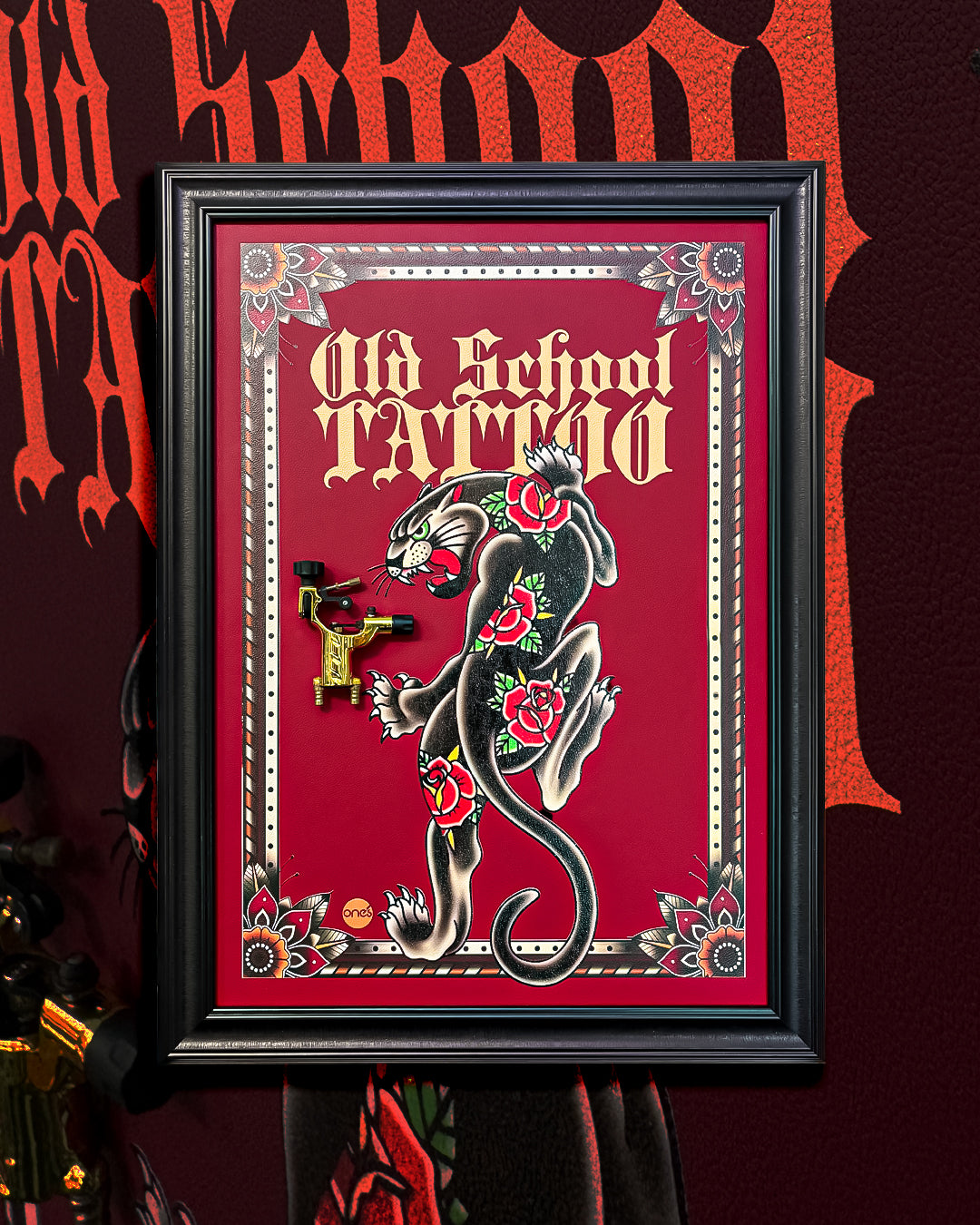 Vintage Dövme Makinesi Uygulamalı Özel Tasarım Tablo