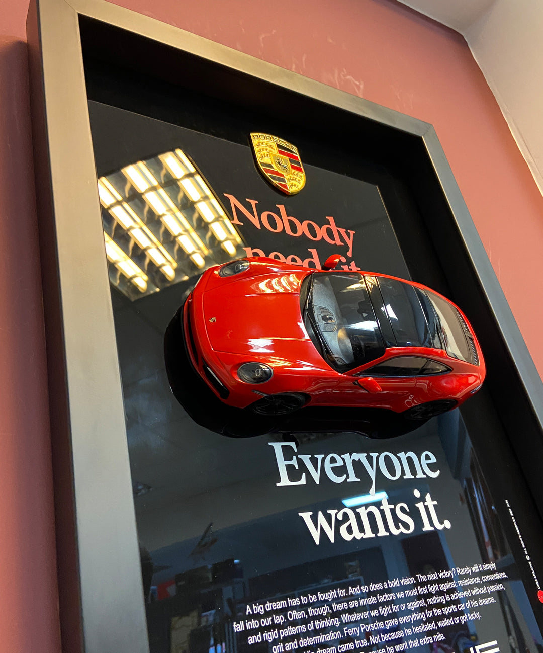 Ofis dekoru için şık üç boyutlu duvar dekor, Porsche koleksiyon modeliyle sınırlı sayıda üretilmiş özel tablo.