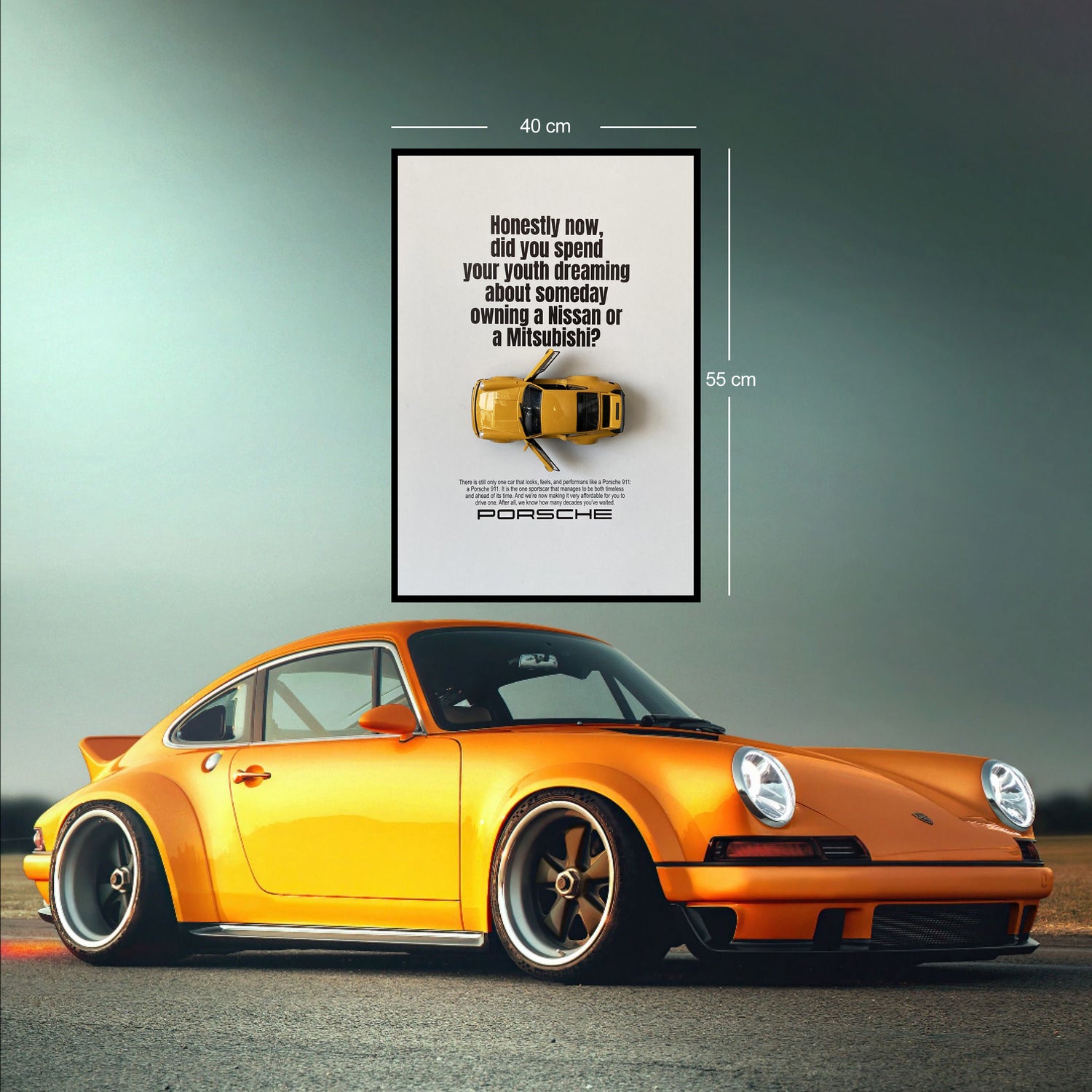 Sınırlı sayıda üretilmiş Porsche üç boyutlu otomobil tablo, ofis ve duvar dekoru için kaliteli özel baskı tasarım.