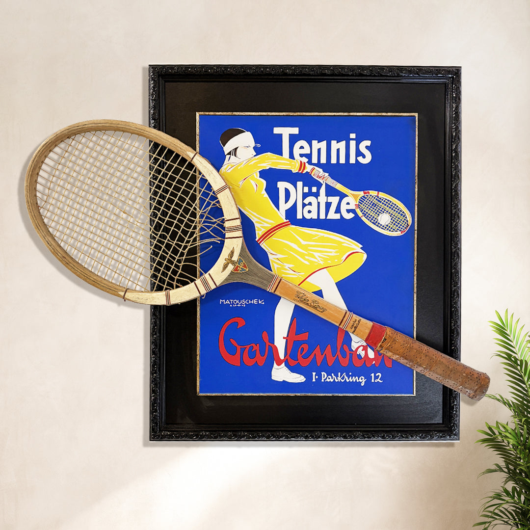 Vintage Tenis Raketi Tablo – 1935 Antika Koleksiyon Parçası (40x55 cm)