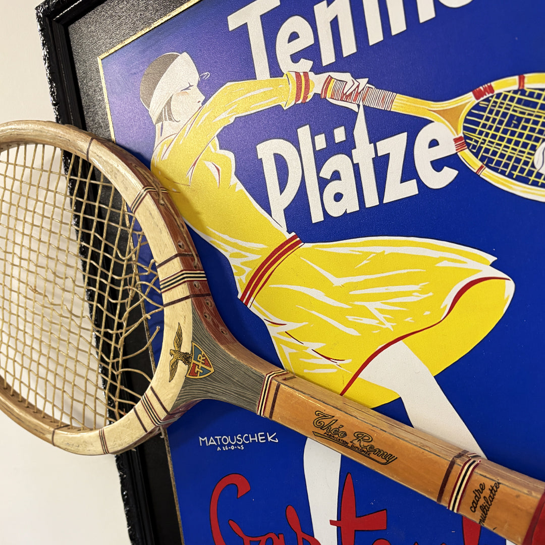 Vintage Tenis Raketi Tablo – 1935 Antika Koleksiyon Parçası (40x55 cm)