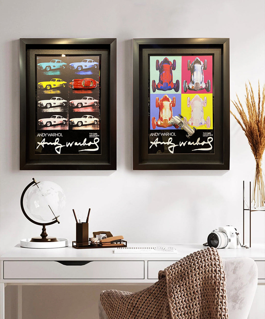 Sanat ve otomobil birleşimi: Andy Warhol Mercedes 300 SL üç boyutlu tablo, sınırlı sayıda koleksiyon ürünü.