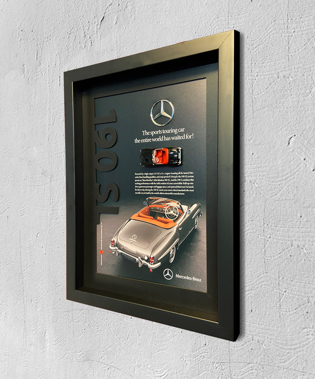 Mercedes-Benz 190 SL sanat tablosu, nostaljik otomobil tasarımıyla özel dekor.