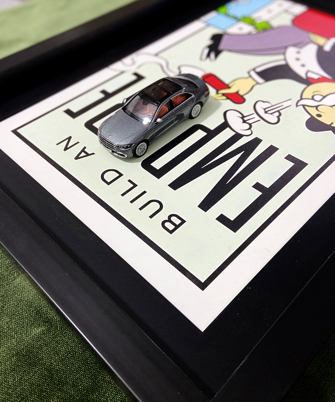 Özel baskı Monopoly tablo, Mercedes veya Volvo model detaylı üç boyutlu ofis ve duvar dekoru için ideal.