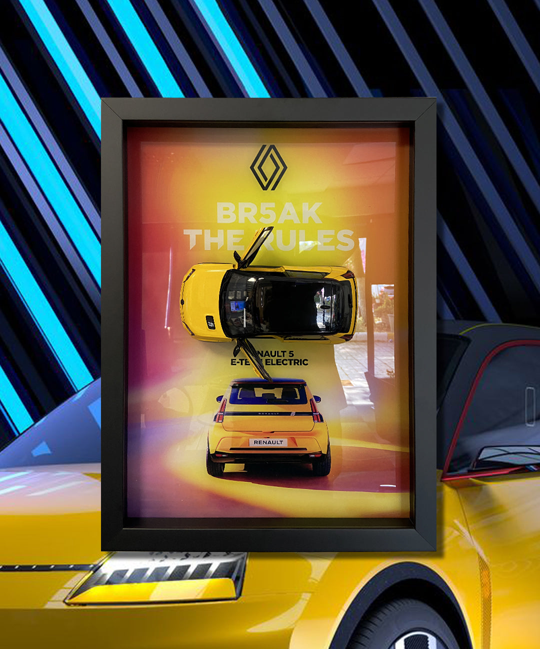 Renault 5 elektrikli modelini öne çıkaran modern sanat tablosu, nostalji ve yeniliği bir araya getiriyor