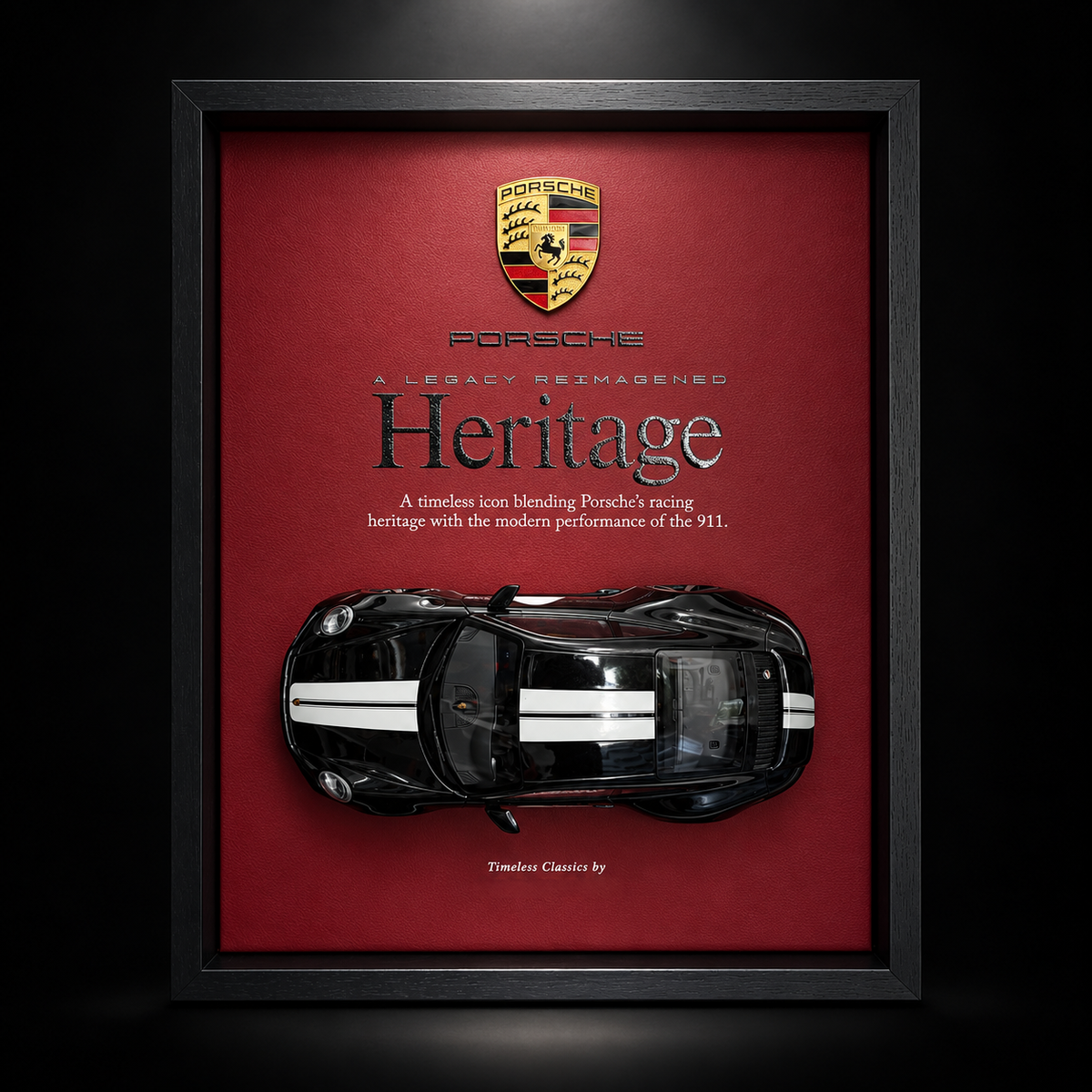 Porsche Heritage 1:18 Model 3D Koleksiyon Tablosu – 35x45 cm