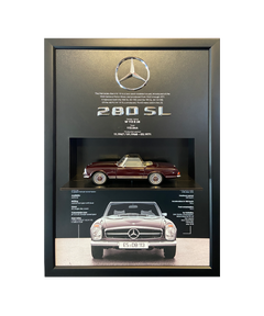 Mercedes 230 SL üç boyutlu otomobil tablo, el işçiliğiyle üretilmiş sınırlı sayıda ofis ve duvar dekoru.