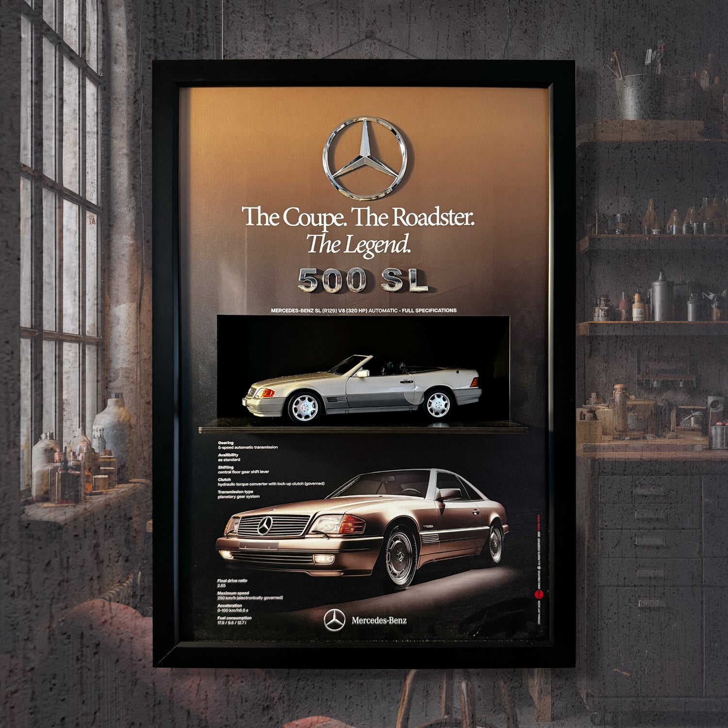 Mercedes-Benz 500 SL – 1:18 Ölçek Özel Tasarım Tablo