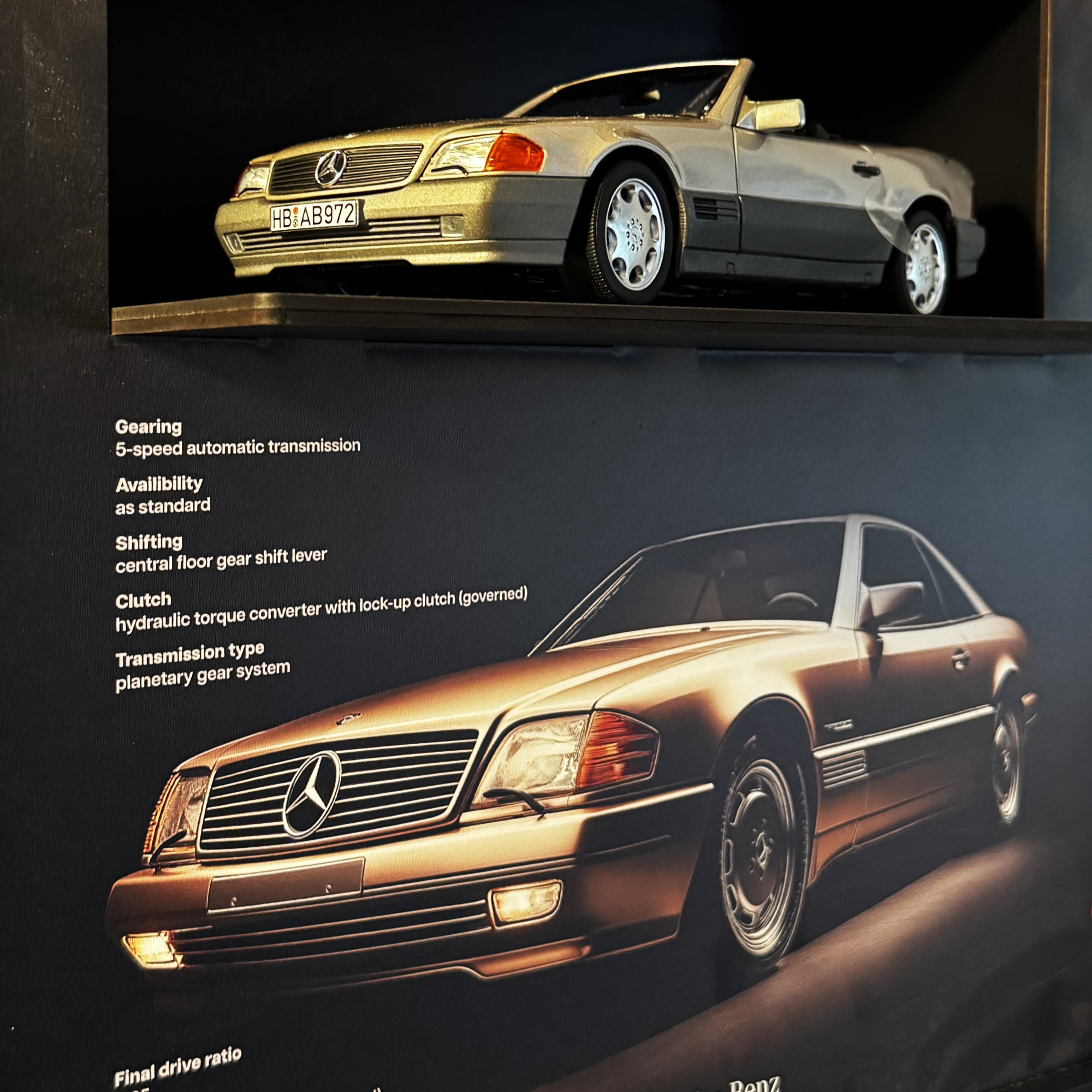【希少】1929 48K MODEL MERCEDES-BENZ アート Mercedes-Benz 500 SL – 1:18 Ölçek Özel Tasarım Tablo
