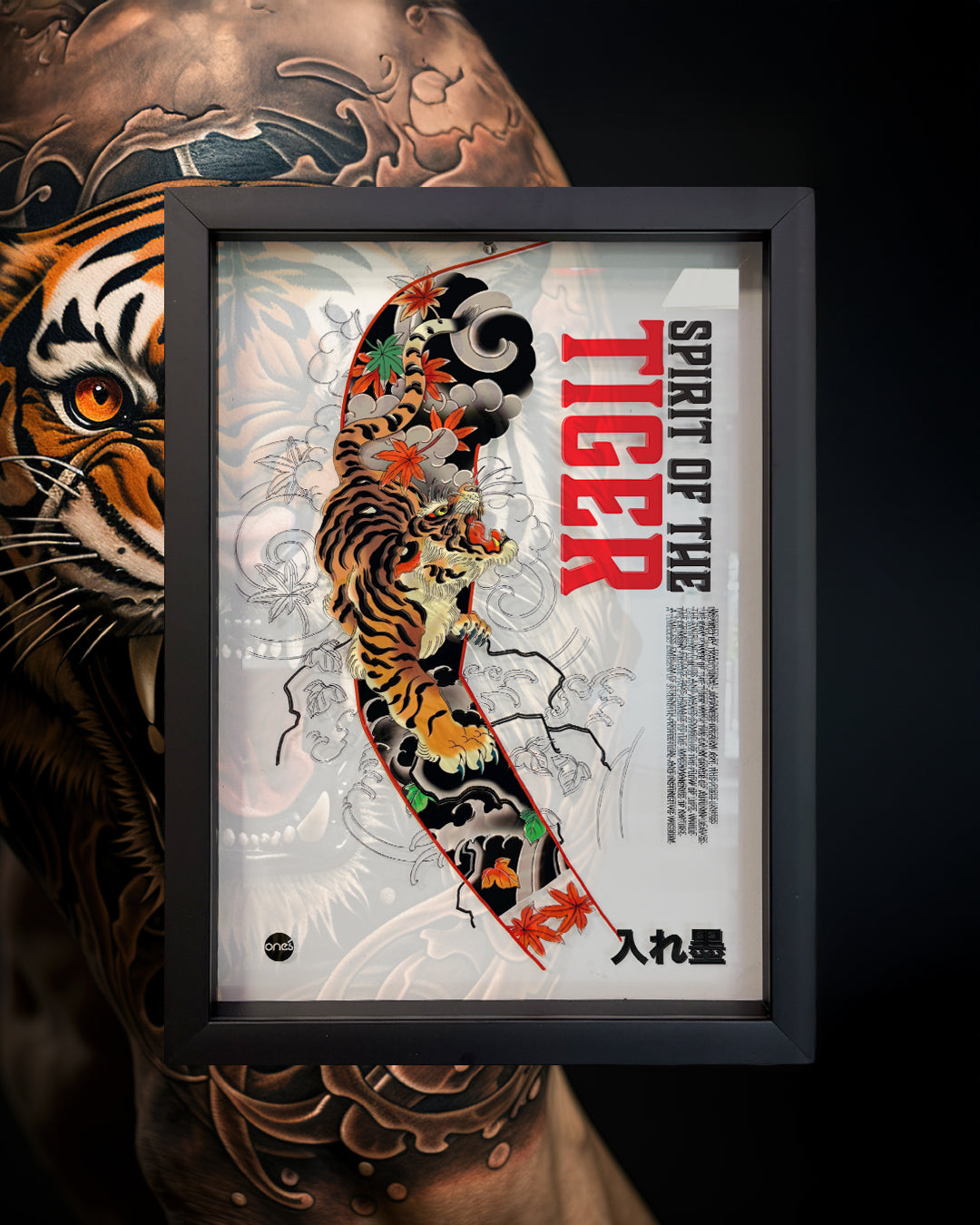 Irezumi Tiger Temalı Özel Tasarım Tattoo Tablosu (40 × 55 cm)
