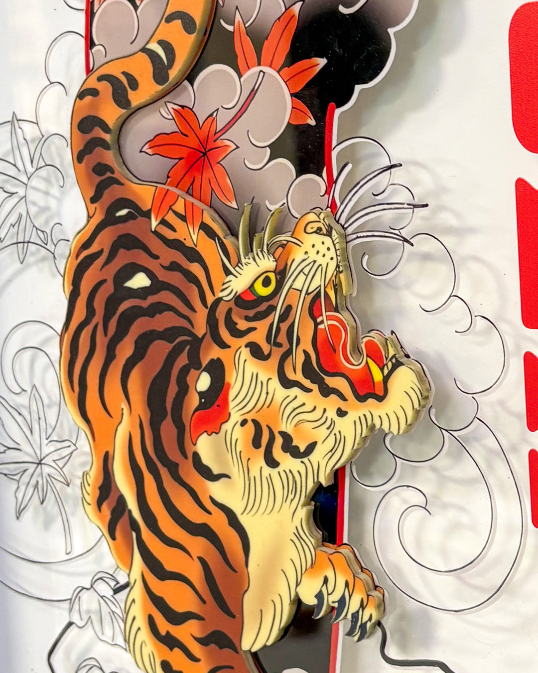 Irezumi Tiger Temalı Özel Tasarım Tattoo Tablosu (40 × 55 cm)