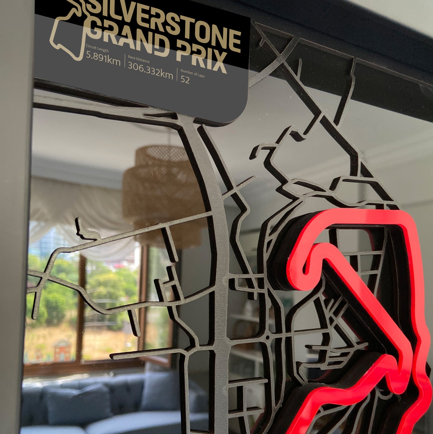 Silverstone Grand Prix Haritası Tablosu Özel Duvar Sanatı