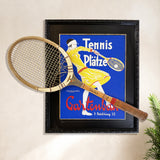 Vintage Tenis Raketi Tablo – 1935 Antika Koleksiyon Parçası (40x55 cm)