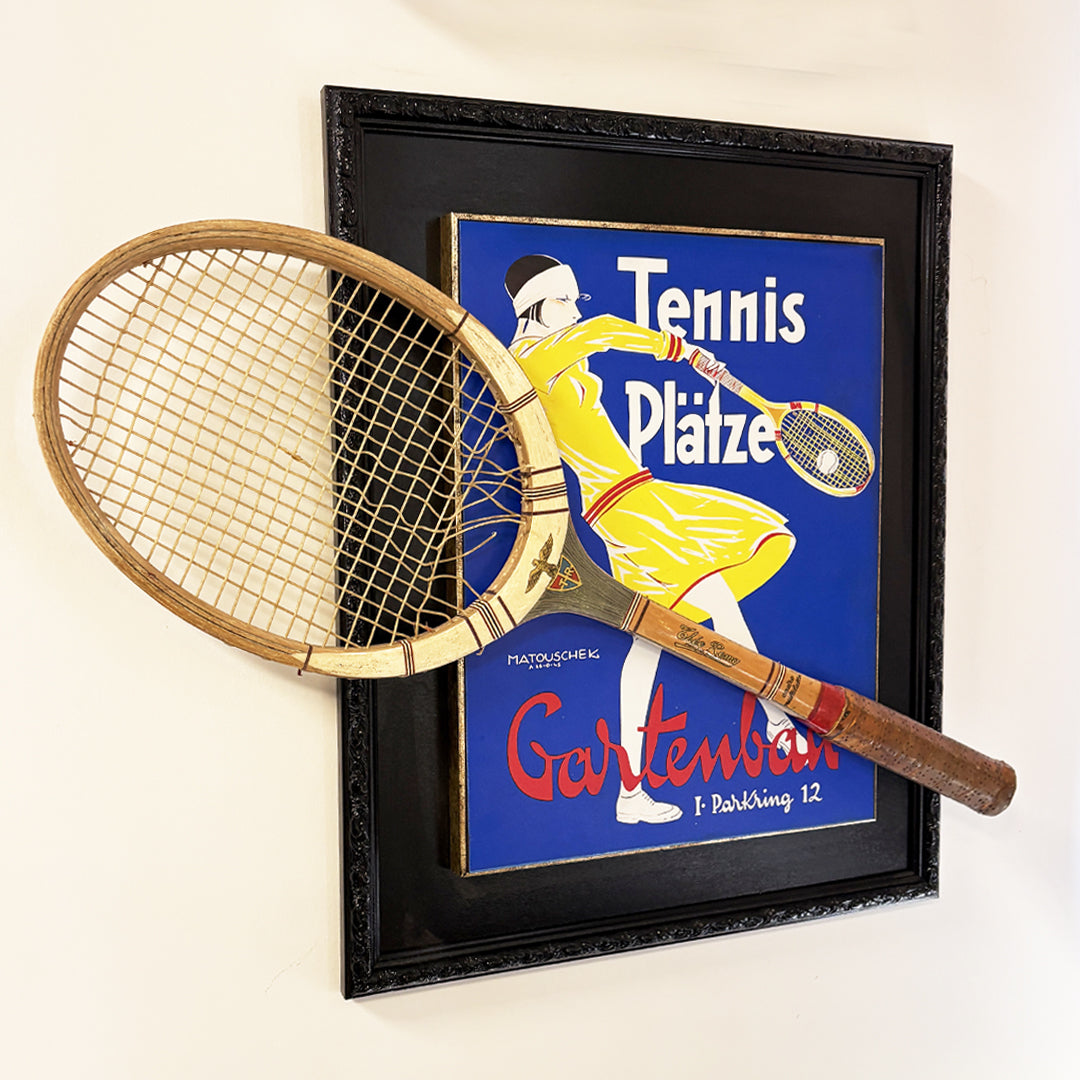 Vintage Tenis Raketi Tablo – 1935 Antika Koleksiyon Parçası (40x55 cm)