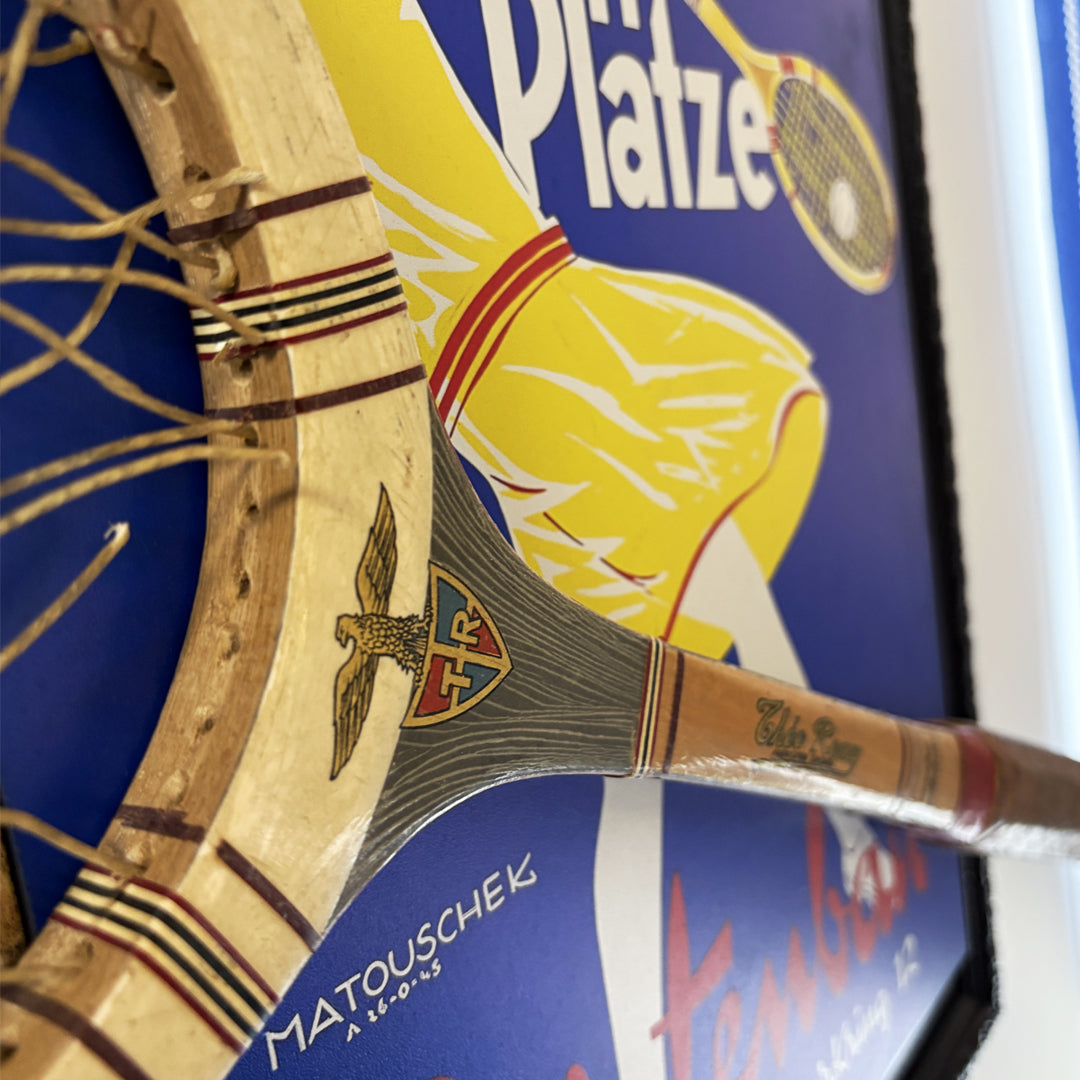 Vintage Tenis Raketi Tablo – 1935 Antika Koleksiyon Parçası (40x55 cm)