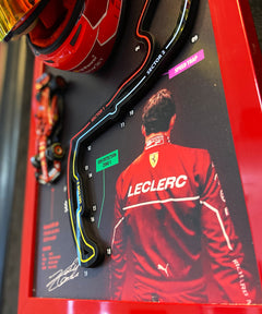F1 efsanesi Charles Leclerc’in Ferrari otomobiliyle hazırlanmış detaylı 3D tablo