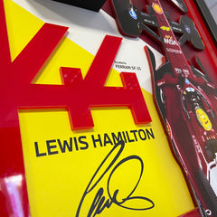 Koleksiyonluk Lewis Hamilton kask tablosu, Ferrari 2025 tasarımıyla hazırlanmış