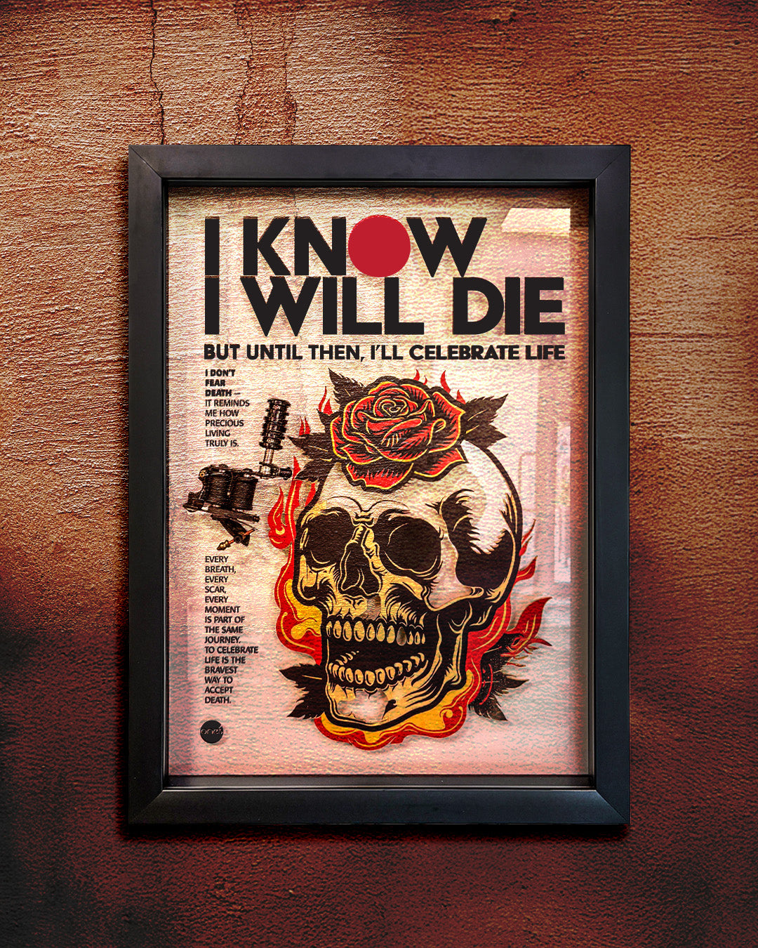 Vintage Dövme Makinesi Uygulamalı Old School Tattoo Tablosu (40 × 55 cm)