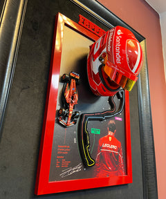 Leclerc’in F1 aracının 1:18 ölçekli modeliyle oluşturulmuş özel 3D sanat tablosu