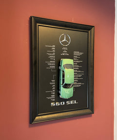 Ofis dekoru için şık üç boyutlu duvar dekor, Mercedes koleksiyon modeliyle sınırlı sayıda üretilmiş özel tablo.
