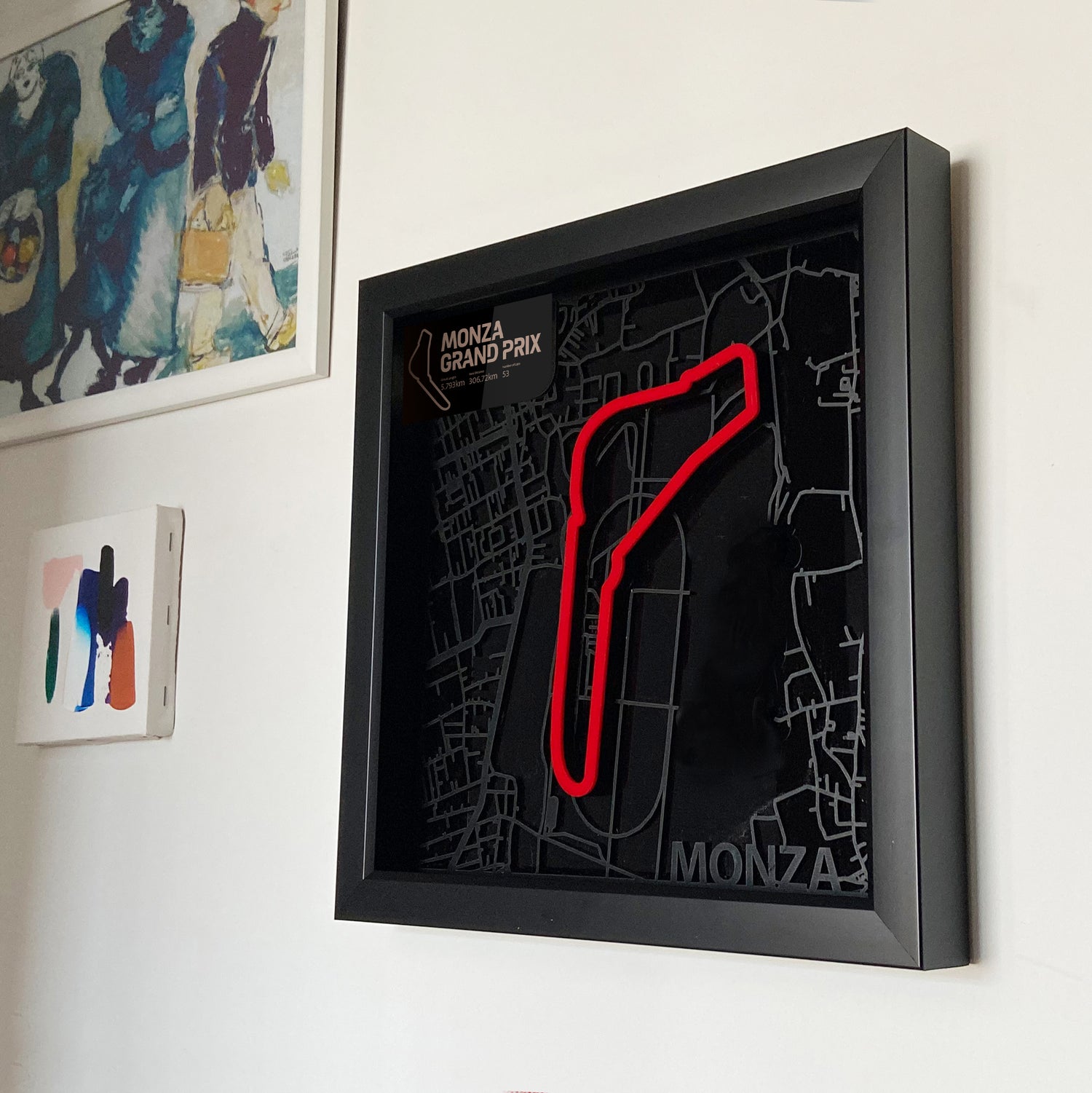 36x36 cm ölçülerinde Monza pist harita tasarım tablosu