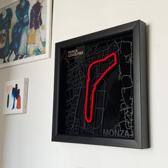 36x36 cm ölçülerinde Monza pist harita tasarım tablosu
